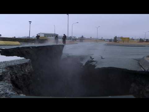 Large cracks open in Grindavik as Iceland volcano threat looms