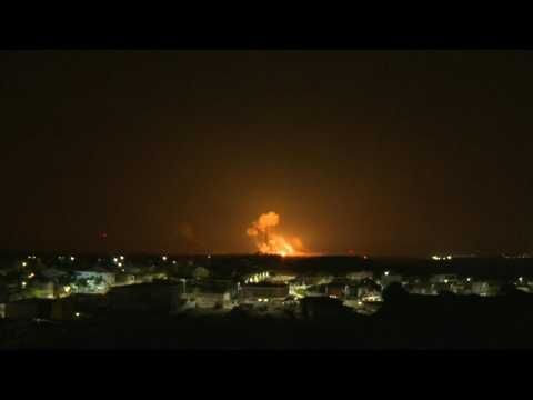 Flares, explosions in northern Gaza seen from Israel's Sderot