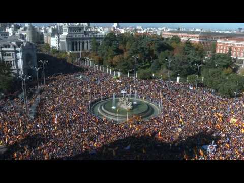 Thousands protest in Madrid against prime minister's Catalan amnesty deal