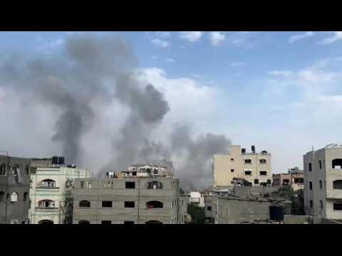 Smoke billows following strikes on Jabalia refugee camp