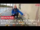 Philippe Rimbault s'inquiète des accidents à répétition devant son appartement rue du Pont-d'Arcole à Beauvais