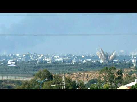 Explosion in northern Gaza, seen from Sderot