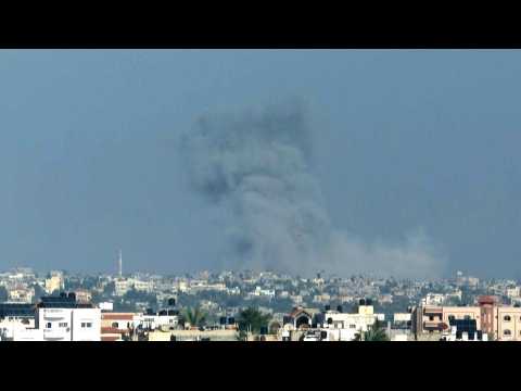 Smoke rises from Khan Yunis skyline following Israeli strikes