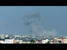 Smoke rises from Khan Yunis skyline following Israeli strikes