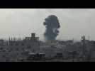Smoke rises following Israeli strikes on Rafah near Gaza-Egyptian border