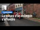 Tourcoing : effondrement du toit d'un entrepôt, rue de la Malcense