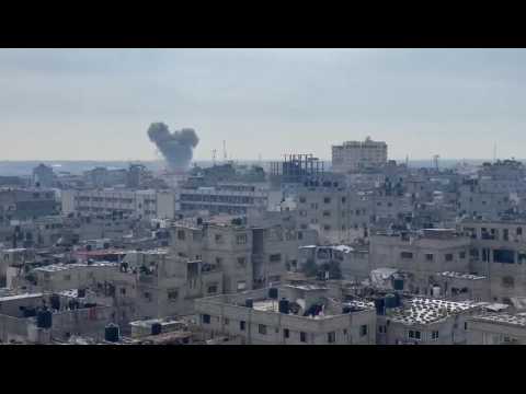 Smoke rises after strike in Gaza's Rafah