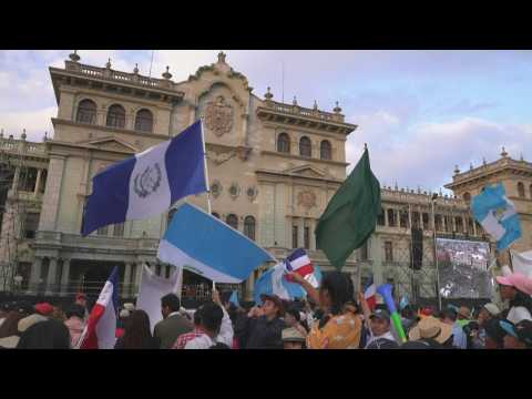 Thousands await in Guatemala City for new president's inauguration
