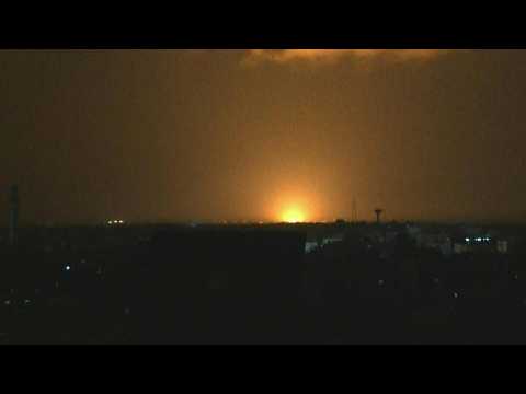 Smoke billows over Khan Yunis in southern Gaza following Israeli air strikes