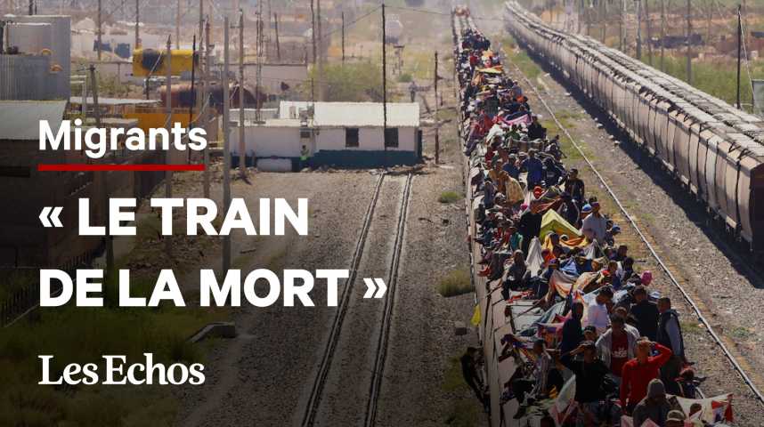 Illustration pour la vidéo Un train de migrants tente de rejoindre la frontière entre le Mexique et les Etats-Unis