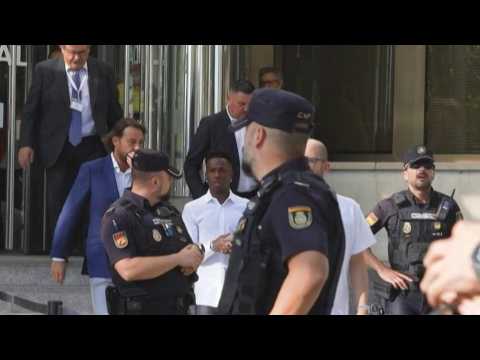 Images of Real Madrid's Vinicius Jr leaving court