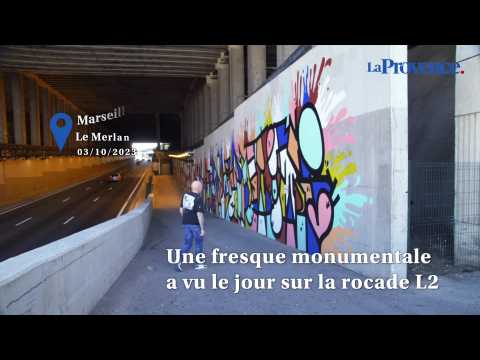 Marseille : huit jeunes ont réalisé une oeuvre monumentale sur la rocade L2