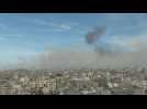 Smoke billows after Israeli strikes on Gaza