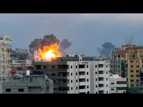 Israeli strike flattens Palestine Tower in Gaza City