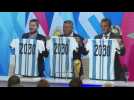 Officials present 2030 Argentina jersey after WC annoucement