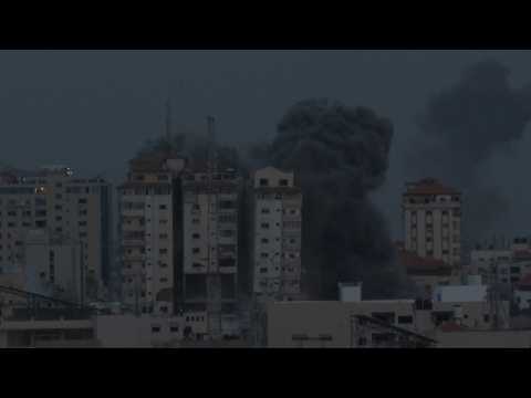 Gaza hit by Israeli strikes, buildings destroyed