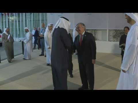 UN Secretary-General Guterres greets UAE President at COP28