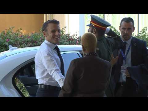 French President Emmanuel Macron arrives at COP28