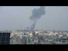 Smoke after explosion in west of Gaza's Khan Yunis