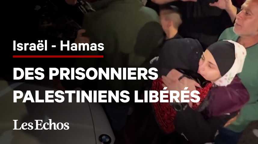 Illustration pour la vidéo Israël-Hamas : Les prisonniers palestiniens libérés ont retrouvé leurs proches