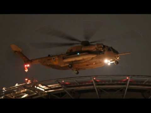 Helicopter with released hostages onboard arrives at hospital in Tel Aviv