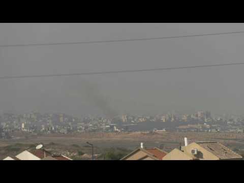 Smoke rises over northern Gaza seen from Israel's Sderot