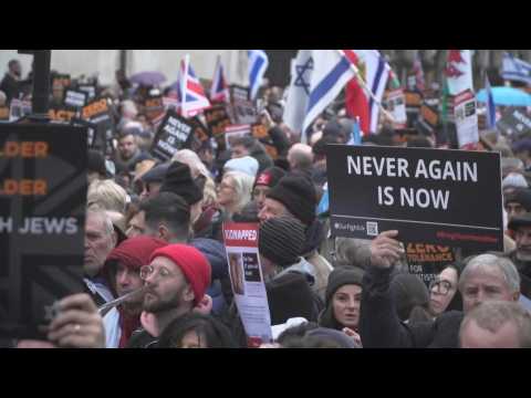 'Bring them home': thousands march against anti-Semitism in London