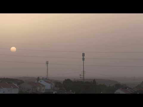Timelapse of sunset over northern Gaza on third day of fragile truce