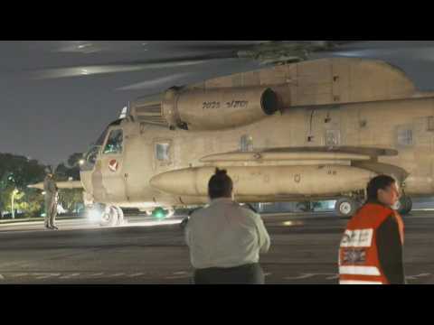 Helicopter with released hostages onboard arrives at Israeli hospital