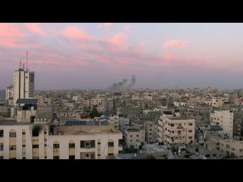 Strikes hit Gaza City at sunset on two-week anniversary of the Israel-Hamas conflict