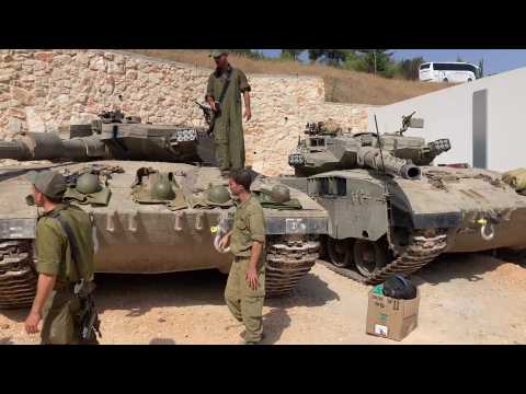 Israeli Merkava tanks mobilise on border with Lebanon