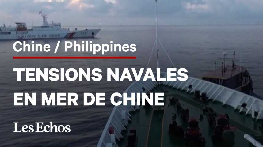Illustration pour la vidéo Le ton monte entre la Chine et les Philippines après deux collisions de bateaux