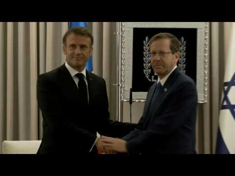France’s Macron meets President Herzog on solidarity visit to Israel