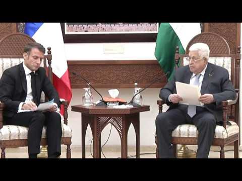 Emmanuel Macron meets with Palestinian president Mahmud Abbas in Ramallah