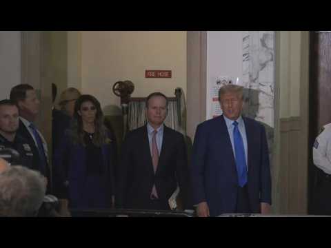 Donald Trump arrives at court for civil fraud trial