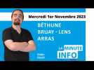 La Minute de l'Info de l'Avenir de l'Artois du Mercredi 1er Novembre 2023