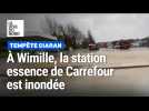 À Wimille, la station essence de Carrefour est inondée