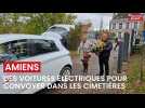 Des voitures électriques avec chauffeur pour convoyer les visiteurs dans les cimetières d'Amiens à la Toussaint