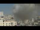 Strike rocks Gaza City building as Israel-Hamas war rages