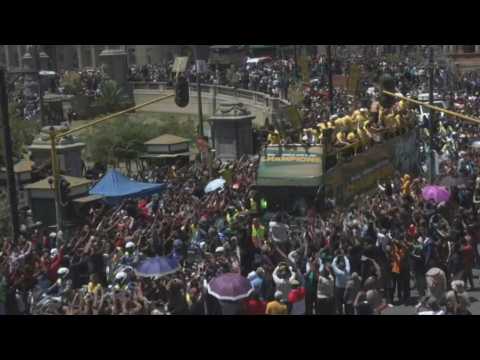 Crowds cheer world champion Springboks in Pretoria