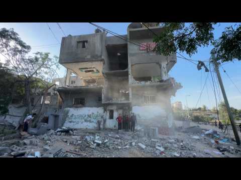 Destruction after Israeli strike on southern Gaza