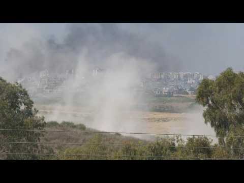 Smoke fills north Gaza sky as Israeli strikes continue for 25th day