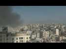Smoke billows after Israeli strike on Gaza City