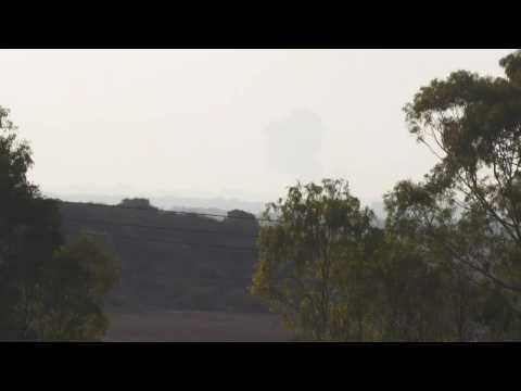 Plume of smoke over northern Gaza Strip