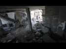 Palestinians inspect rubble after Jenin mosque air strike
