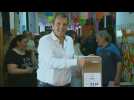 Argentina's candidate Sergio Massa votes in presidential election