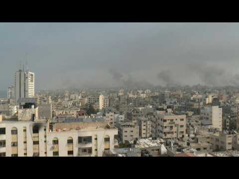 Smoke billows over northern Gaza after multiple air strikes