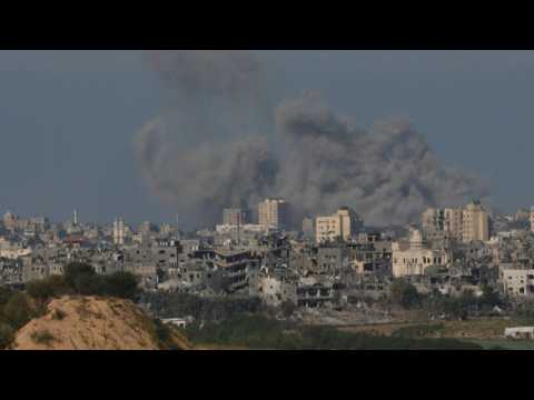 Large plume of smoke over Gaza City as Israel-Hamas war rages