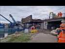 Gros chantier au niveau du pont Mollien à Calais