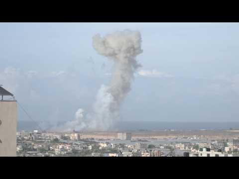 Smoke billows after Israeli strikes on Rafah and Khan Yunis